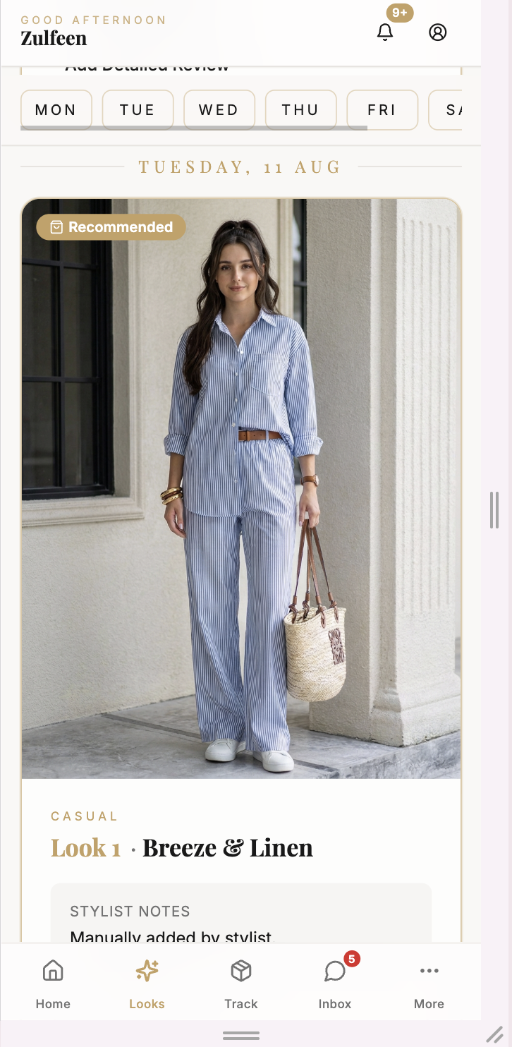 Dinner look from your digital lookbook