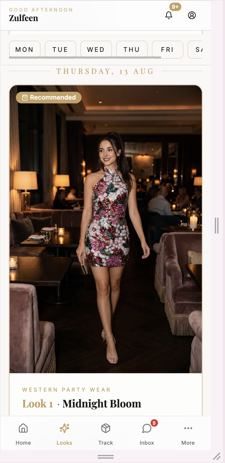 Travel look from your digital lookbook